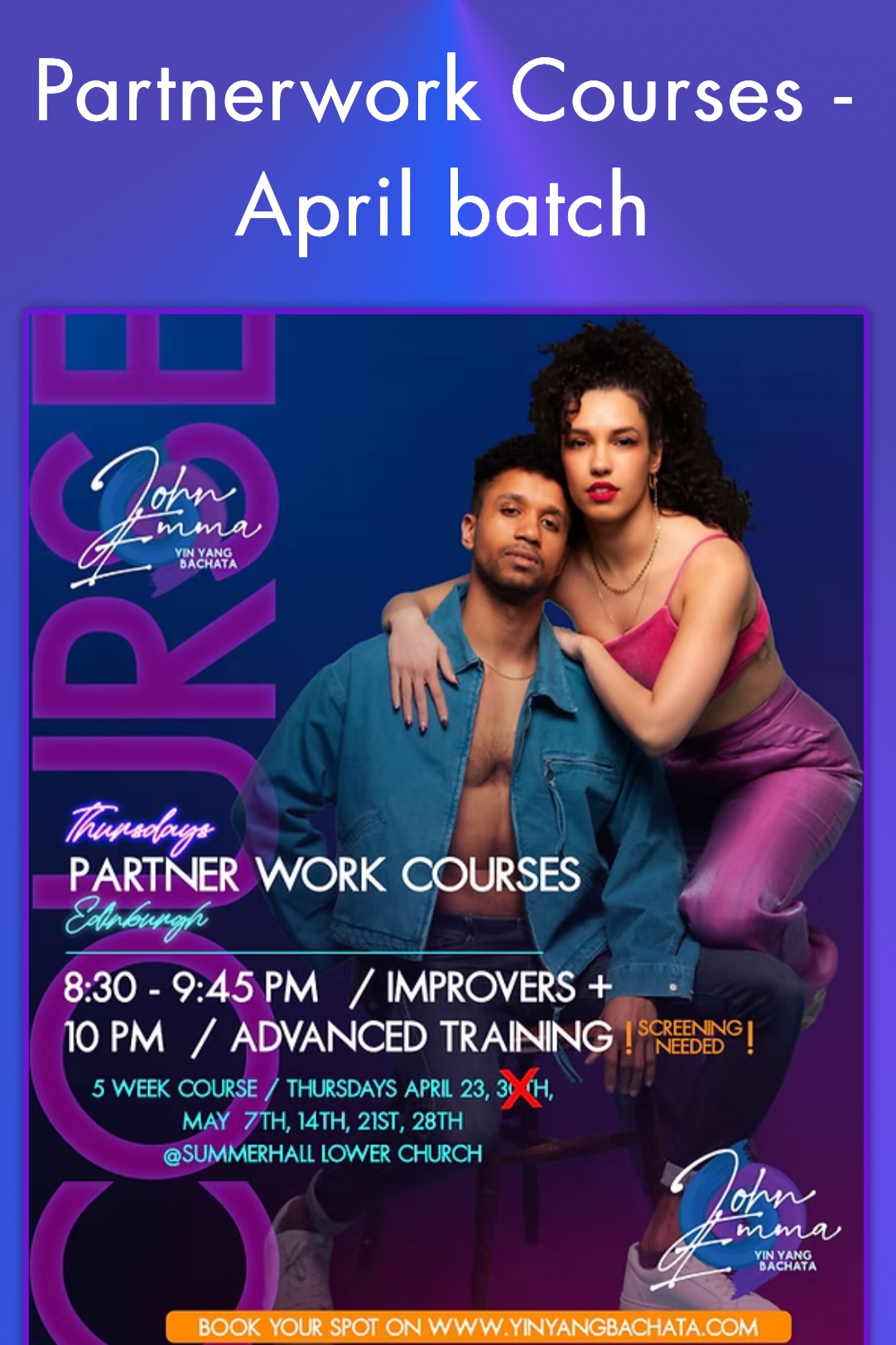 Improvers Partner Work Course