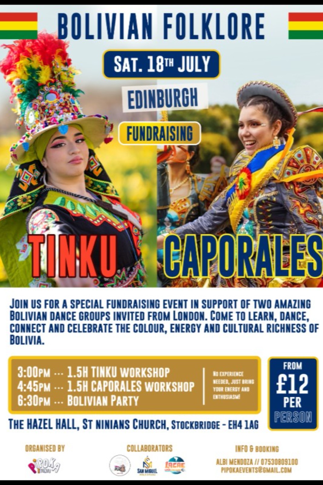 FUNDRAISING Bolivian Folkloric Dance Workshop - Tinku & Caporales